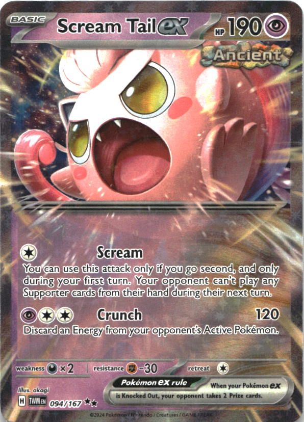 Scream Tail ex 094/167 Double Rare Twilight Masquerade Pokemon Near Mint
