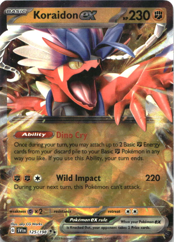 Koraidon ex 125/198 Double Rare Scarlet & Violet Pokemon Near Mint