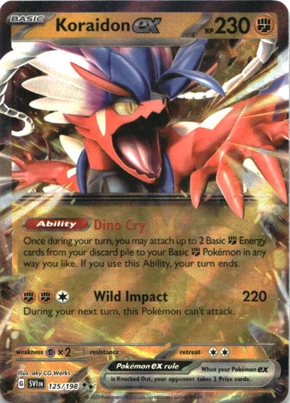 Koraidon ex 125/198 Double Rare Scarlet & Violet Pokemon Near Mint