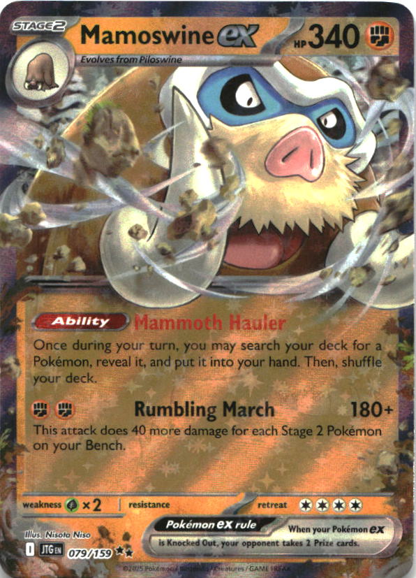 Mamoswine ex 079/159 Double Rare Journey Together Pokemon Near Mint