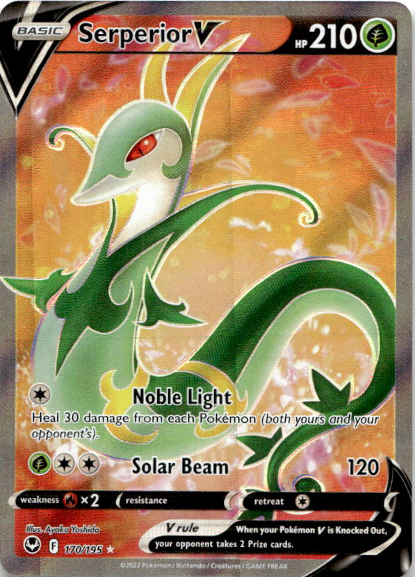 Serperior V 170/195 Ultra Rare Silver Tempest Pokemon Near Mint