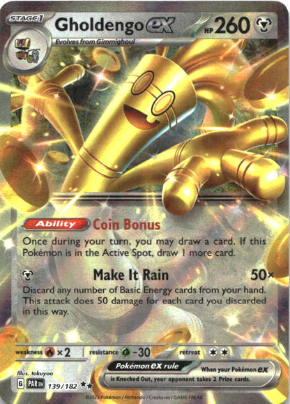 Gholdengo ex 139/182 Double Rare Paradox Rift Pokemon Near Mint