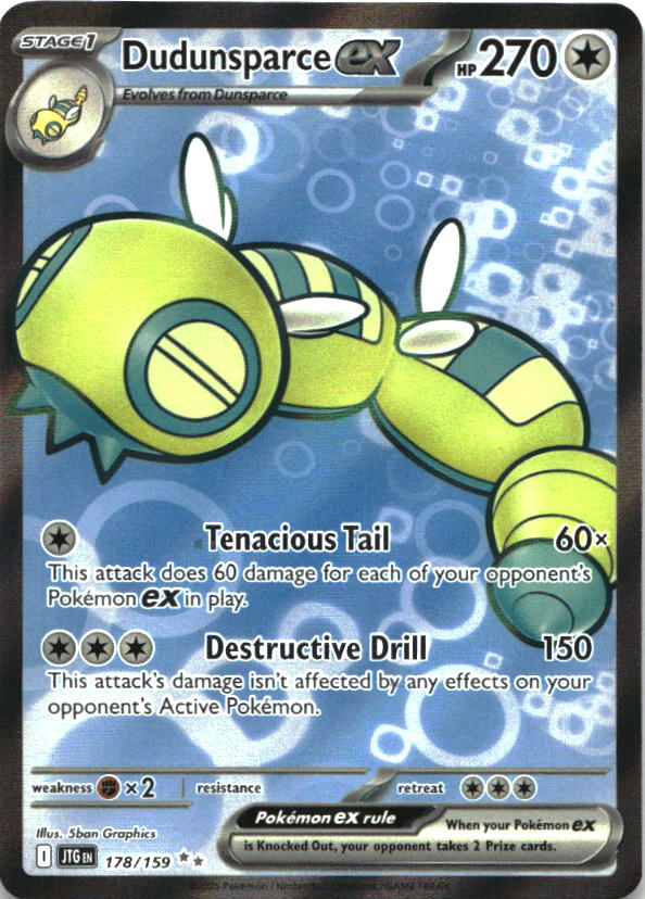 Dudunsparce ex 178/159 Ultra Rare Journey Together Pokemon Near Mint