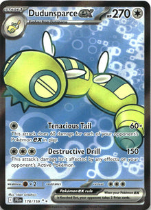 Dudunsparce ex 178/159 Ultra Rare Journey Together Pokemon Near Mint