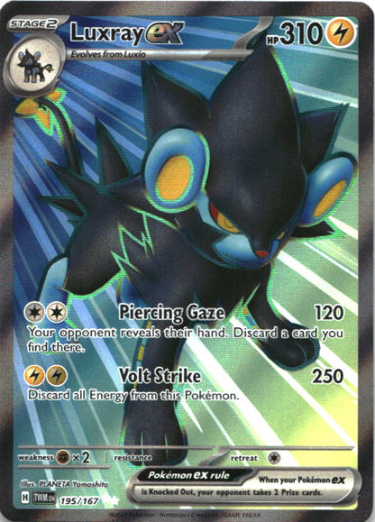 Luxray ex 195/167 Ultra Rare Twilight Masquerade Pokemon Near Mint
