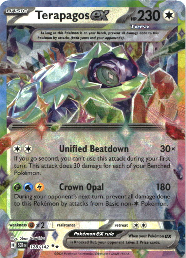 Terapagos ex 128/142 Double Rare Stellar Crown Pokemon Near Mint
