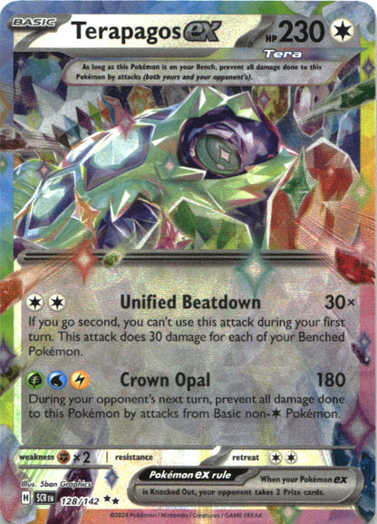 Terapagos ex 128/142 Double Rare Stellar Crown Pokemon Near Mint