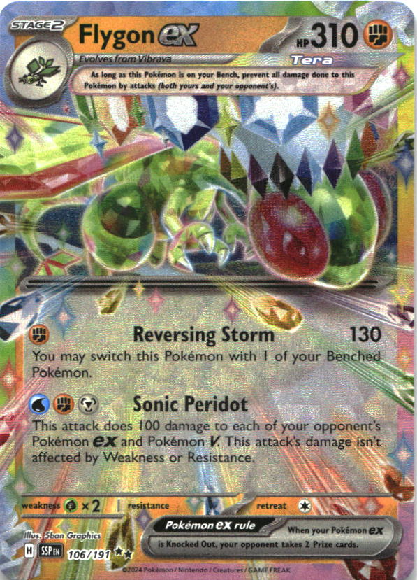Flygon ex 106/191 Double Rare Surging Sparks Pokemon Near Mint