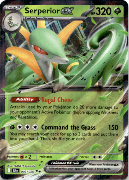 Serperior ex 003/086 Holo Double Rare Black Bolt Pokemon Near Mint