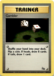 Gambler 60/62 Common Fossil Pokemon Unlimited Vintage