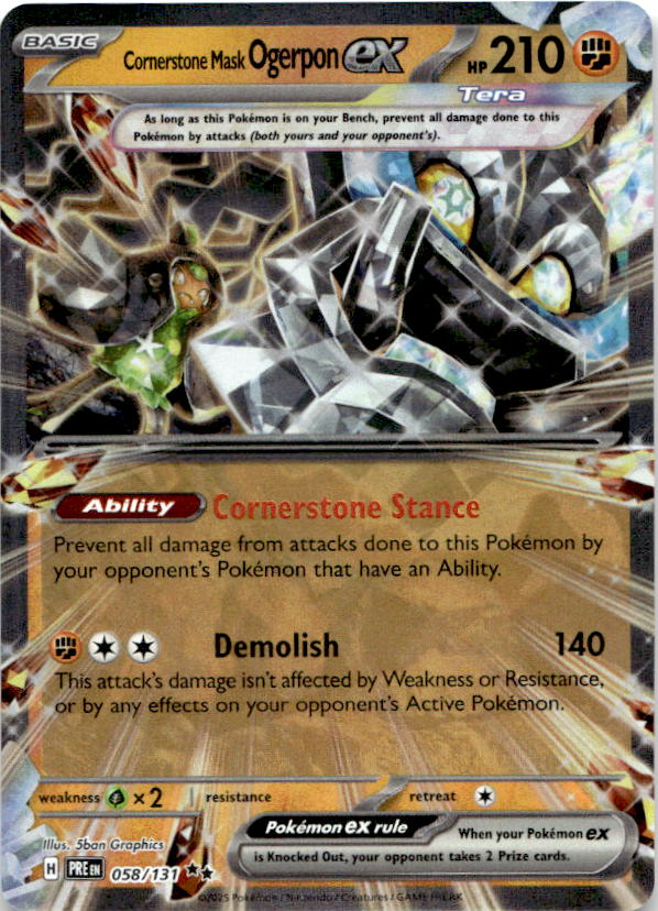 Cornerstone Mask Ogerpon ex - 058/131 058/131 Holo SV: Prismatic Evolutions