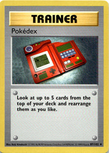 Pokedex 87/102 Uncommon Base Set Shadowless Pokemon Unlimited Vintage