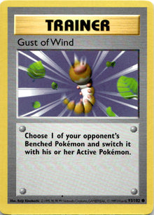 Gust of Wind 93/102 Common Base Set Shadowless Pokemon Unlimited Vintage