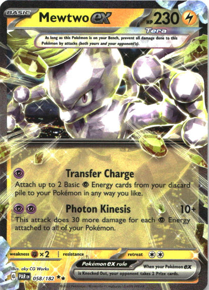 Mewtwo ex 058/182 Double Rare Paradox Rift Pokemon Near Mint