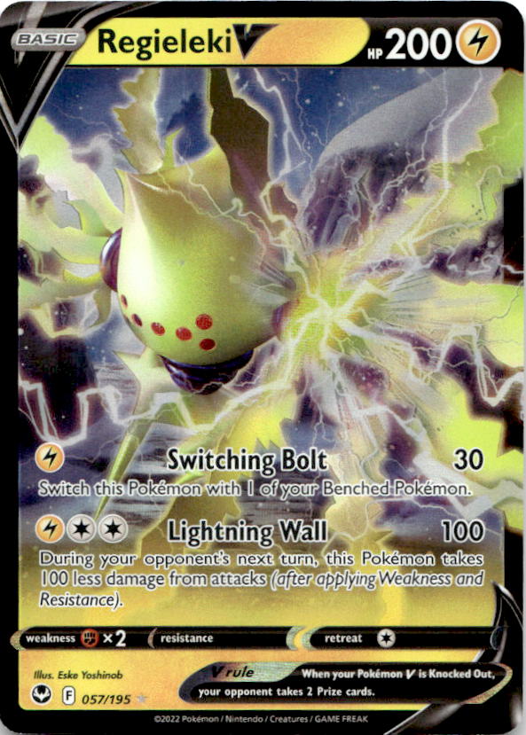 Regieleki V 057/195 Holo V Rare Silver Tempest Pokemon Near Mint