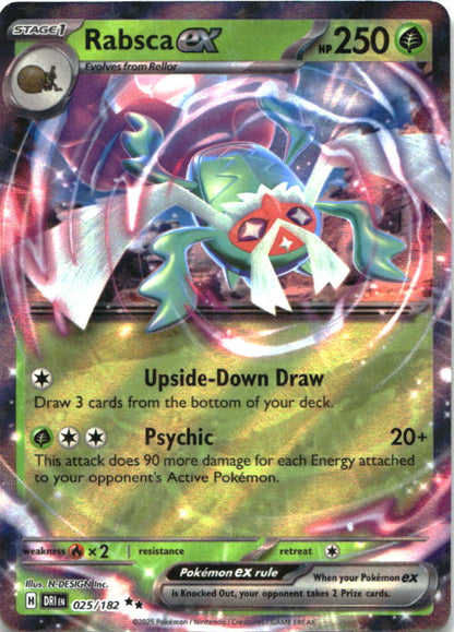 Rabsca ex 025/182 Double Rare Destined Rivals Pokemon Near Mint