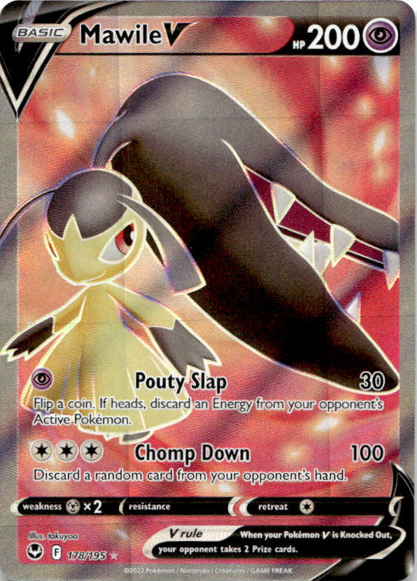 Mawile V 178/195 Ultra Rare Silver Tempest Pokemon Near Mint