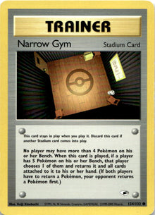 Narrow Gym 124/132 Common Gym Heroes Pokemon Unlimited Vintage