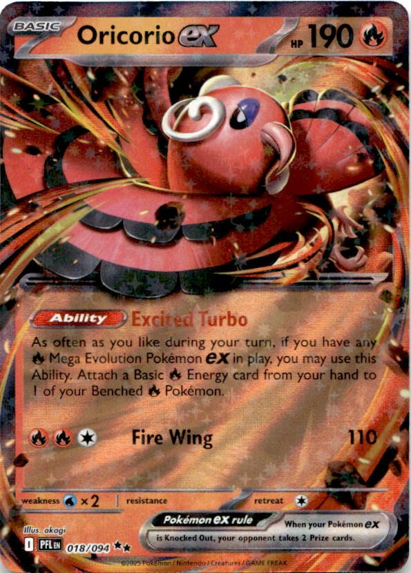 Oricorio ex 018/094 Double Rare Phantasmal Flames Pokemon Near Mint