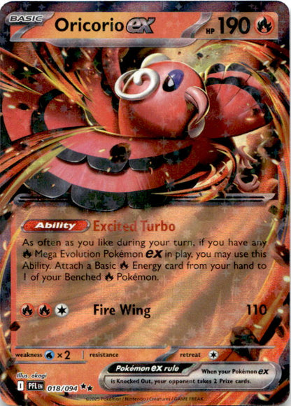 Oricorio ex 018/094 Double Rare Phantasmal Flames Pokemon Near Mint