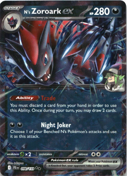 N's Zoroark ex 098/159 Double Rare Journey Together Pokemon Near Mint
