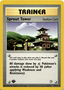 Sprout Tower 97/111 Uncommon Neo Genesis Pokemon 1st Edition Vintage