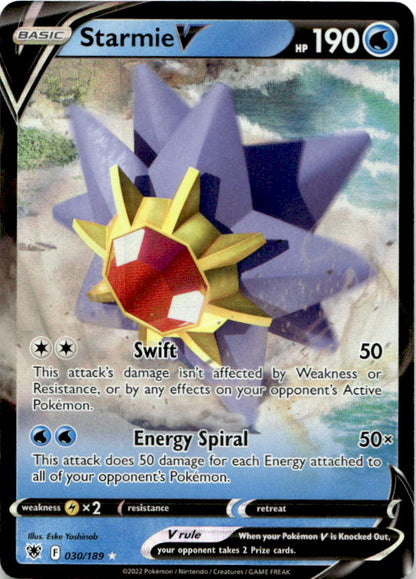 Starmie V 030/189 Holo V Rare Astral Radiance Pokemon Near Mint