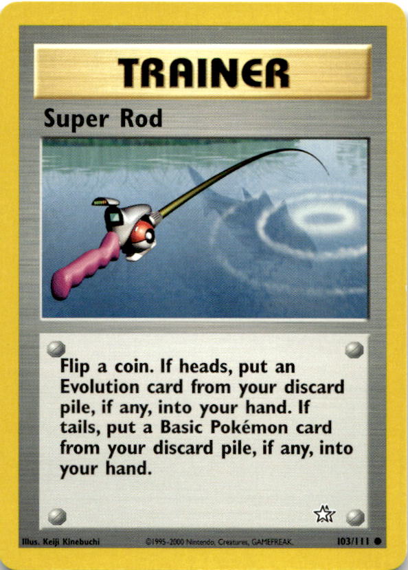 Super Rod 103/111 Common Neo Genesis Pokemon Unlimited Vintage