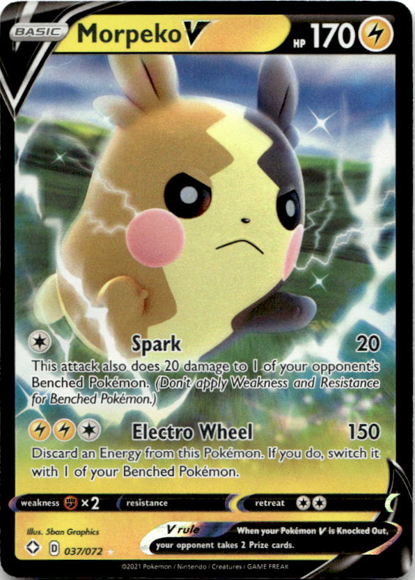 Morpeko V 037/072 Holo V Rare Shining Fates Pokemon Near Mint