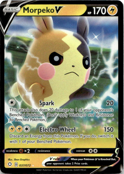 Morpeko V 037/072 Holo V Rare Shining Fates Pokemon Near Mint