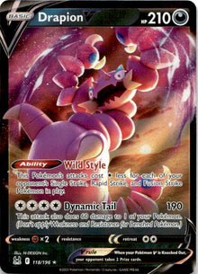 Drapion V 118/196 Holo V Rare Lost Origin Pokemon Near Mint
