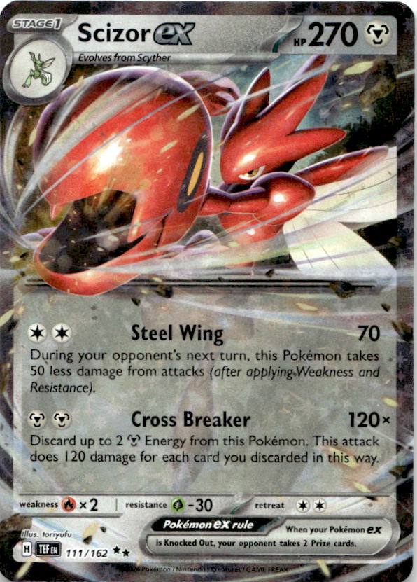 Scizor ex 111/162 Double Rare Temporal Forces Pokemon Near Mint
