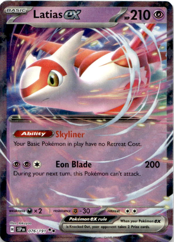 Latias ex 076/191 Double Rare Surging Sparks Pokemon Near Mint