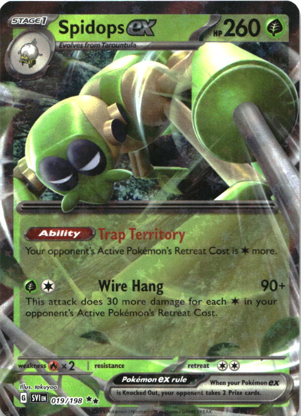 Spidops ex 019/198 Double Rare Scarlet & Violet Pokemon Near Mint