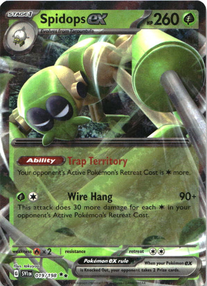 Spidops ex 019/198 Double Rare Scarlet & Violet Pokemon Near Mint