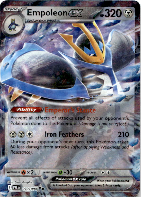 Empoleon ex 070/094 Double Rare Phantasmal Flames Pokemon Near Mint