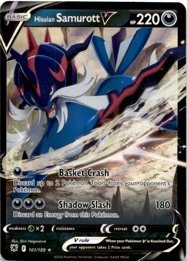 Hisuian Samurott V 101/189 Holo V Rare Astral Radiance Pokemon Near Mint