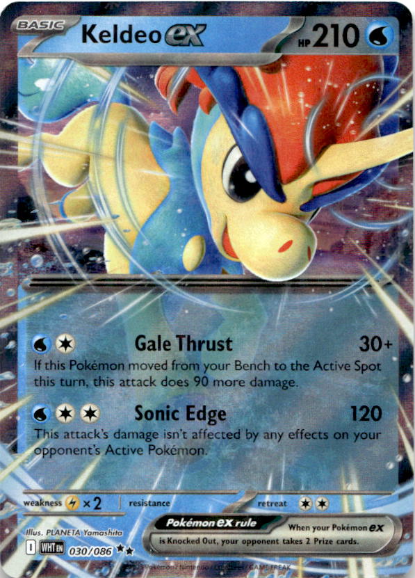 Keldeo ex 030/086 Holo Double Rare White Flare Pokemon Near Mint