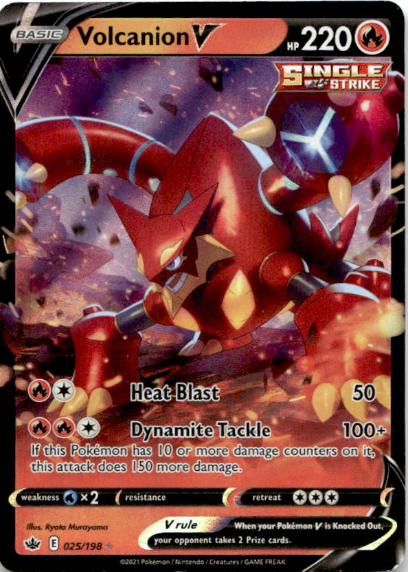 Volcanion V 025/198 Holo V Rare Chilling Reign Pokemon Near Mint
