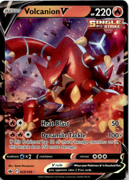 Volcanion V 025/198 Holo V Rare Chilling Reign Pokemon Near Mint