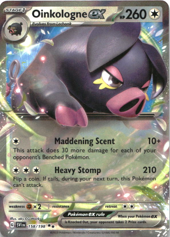 Oinkologne ex 158/198 Double Rare Scarlet & Violet Pokemon Near Mint