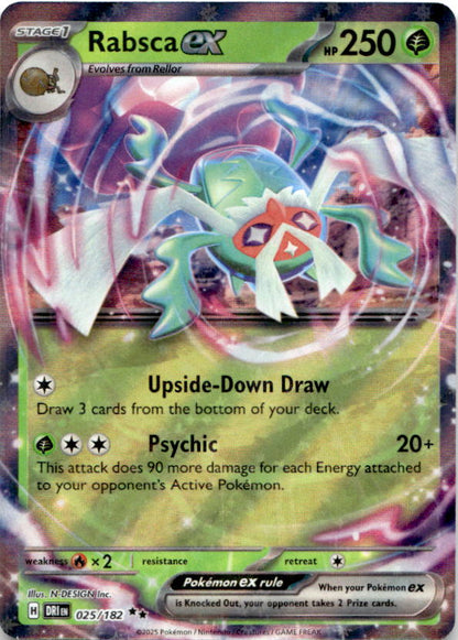 Rabsca ex 025/182 Double Rare Destined Rivals Pokemon Near Mint