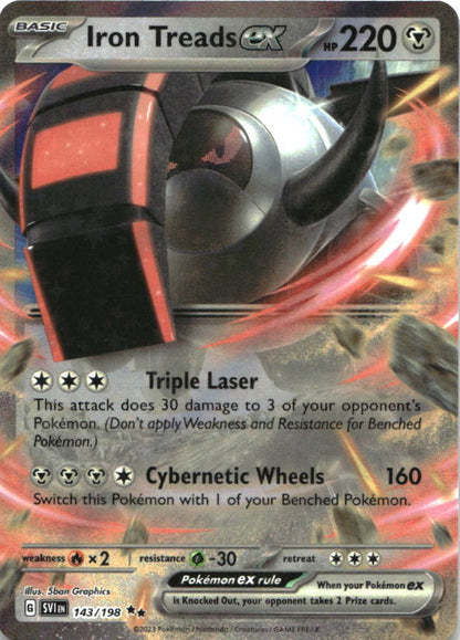 Iron Treads ex 143/198 Double Rare Scarlet & Violet Pokemon Near Mint
