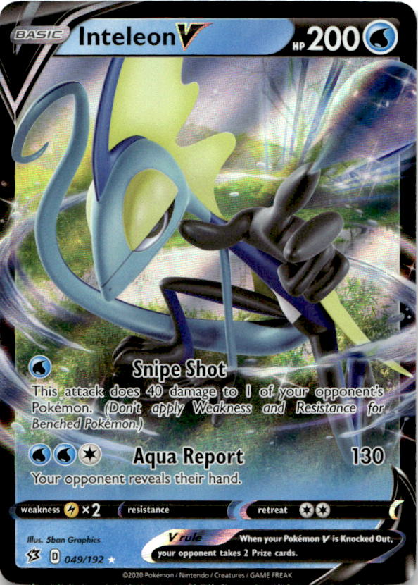Inteleon V 049/192 Holo V Rare Rebel Clash Pokemon Near Mint