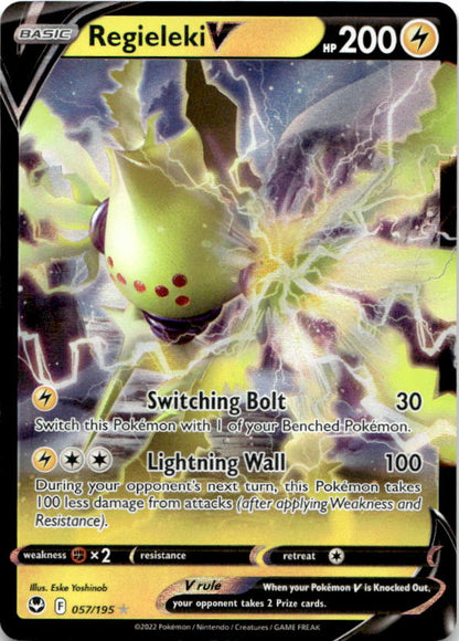 Regieleki V 057/195 Holo V Rare Silver Tempest Pokemon Near Mint
