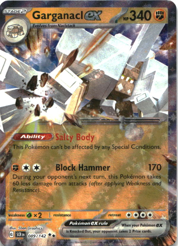 Garganacl ex 89/142 Double Rare Stellar Crown Pokemon Near Mint