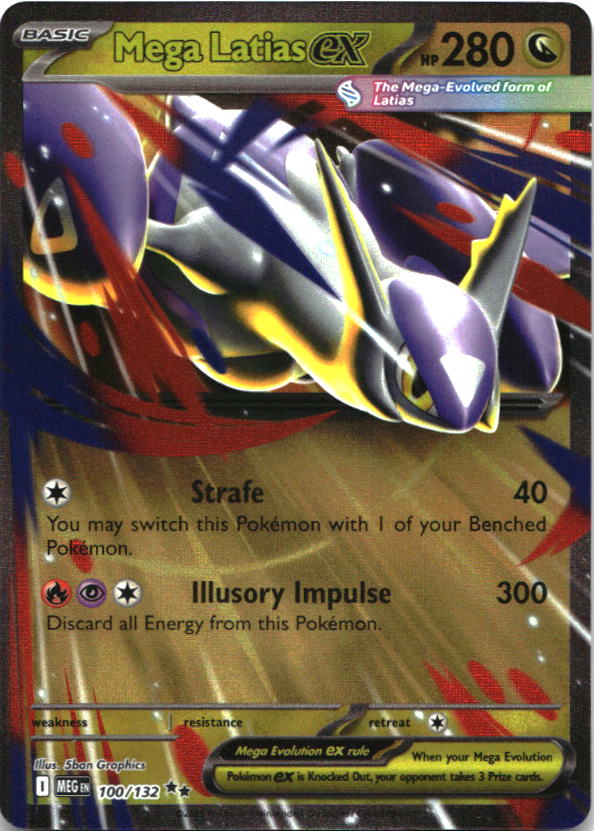 Mega Latias ex 100/132 Double Rare Mega Evolution Pokemon Near Mint