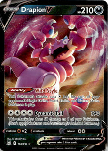 Drapion V 118/196 Holo V Rare Lost Origin Pokemon Near Mint
