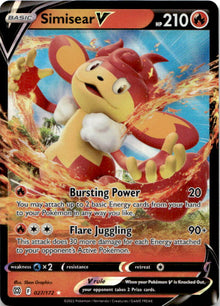 Simisear V 027/172 Holo V Rare Brilliant Stars Pokemon Near Mint