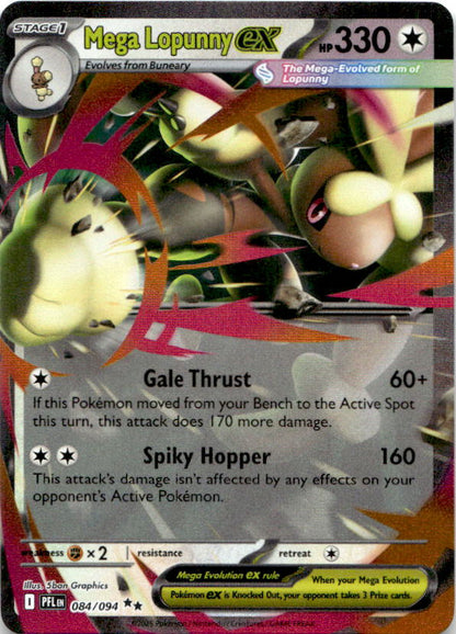 Mega Lopunny ex 084/094 Double Rare Phantasmal Flames Pokemon Near Mint
